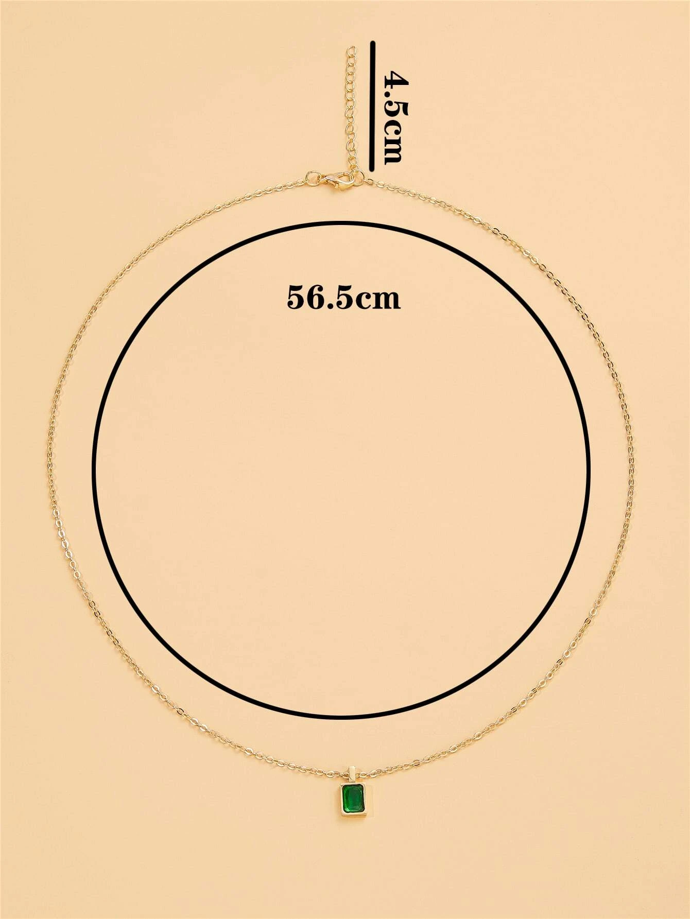 Corrente 1mm Veneziana 60cm e Pingente de Pedra Verde Esmeralda Banhado a Ouro 18k - Dourado